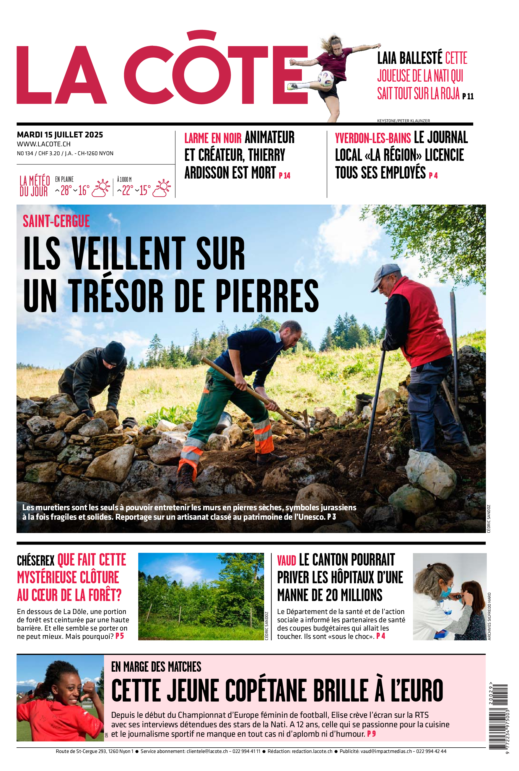 Mardi 15 juillet 2025
